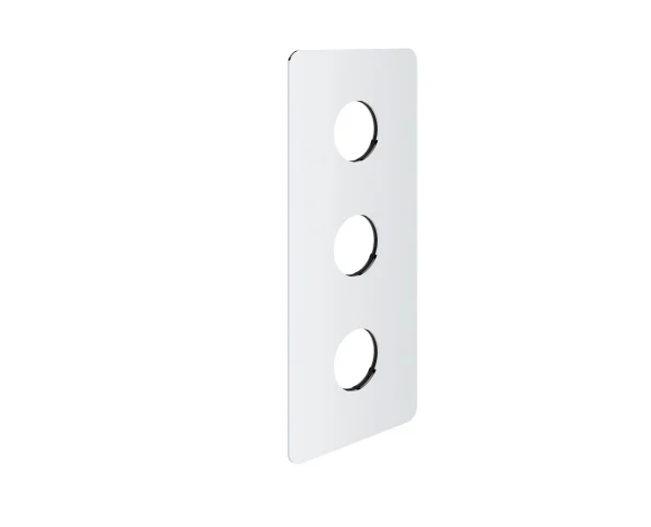 Saneux Cos 3 Way Shower Plate & Shrouds - Portrait - Chrome
