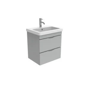 Saneux Indigo 60cm 2 Drawer Wall Mounted Unit - Dove Grey