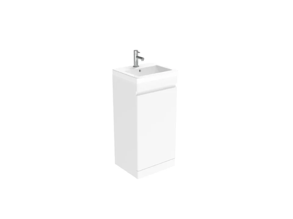 Saneux Air 40cm 1 Door Floor Standing Unit - Gloss White product image - Image 1
