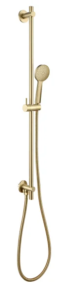 Just Taps Vos Slide Rail With Round Shower Handle And Hose Brushed Brass