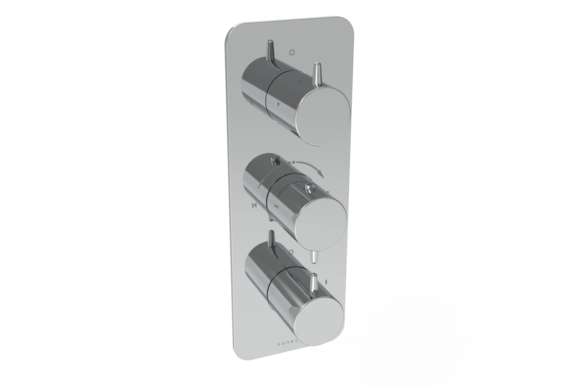 Saneux Eden 3 Way Handles & Plate Finish Kit In Portrait (for Ed021) - Chrome