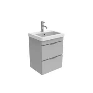 Saneux Indigo 50cm 2 Drawer Wall Mounted Unit - Dove Grey