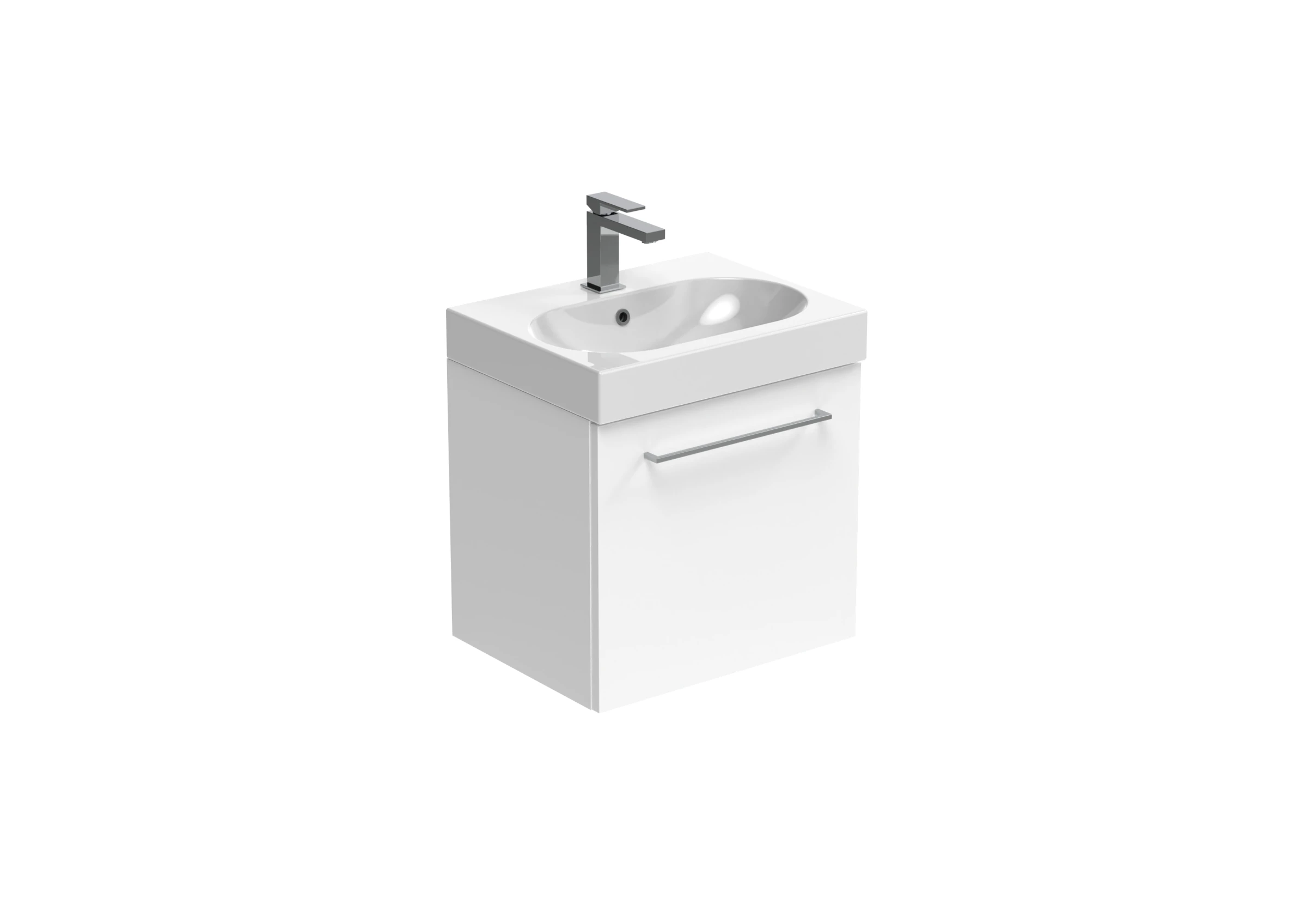 Saneux Austen 50cm 1 Drawer Wall Mounted Unit - Gloss White