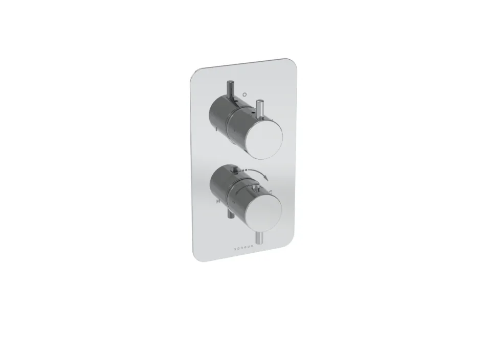 Saneux Cos 1 Way Thermostatic Shower Valve Kit - W/ Classic Handle - Chrome product image - Image 1