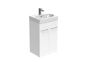 Saneux Austen 50cm 2 Door Floor Standing Unit - Gloss White