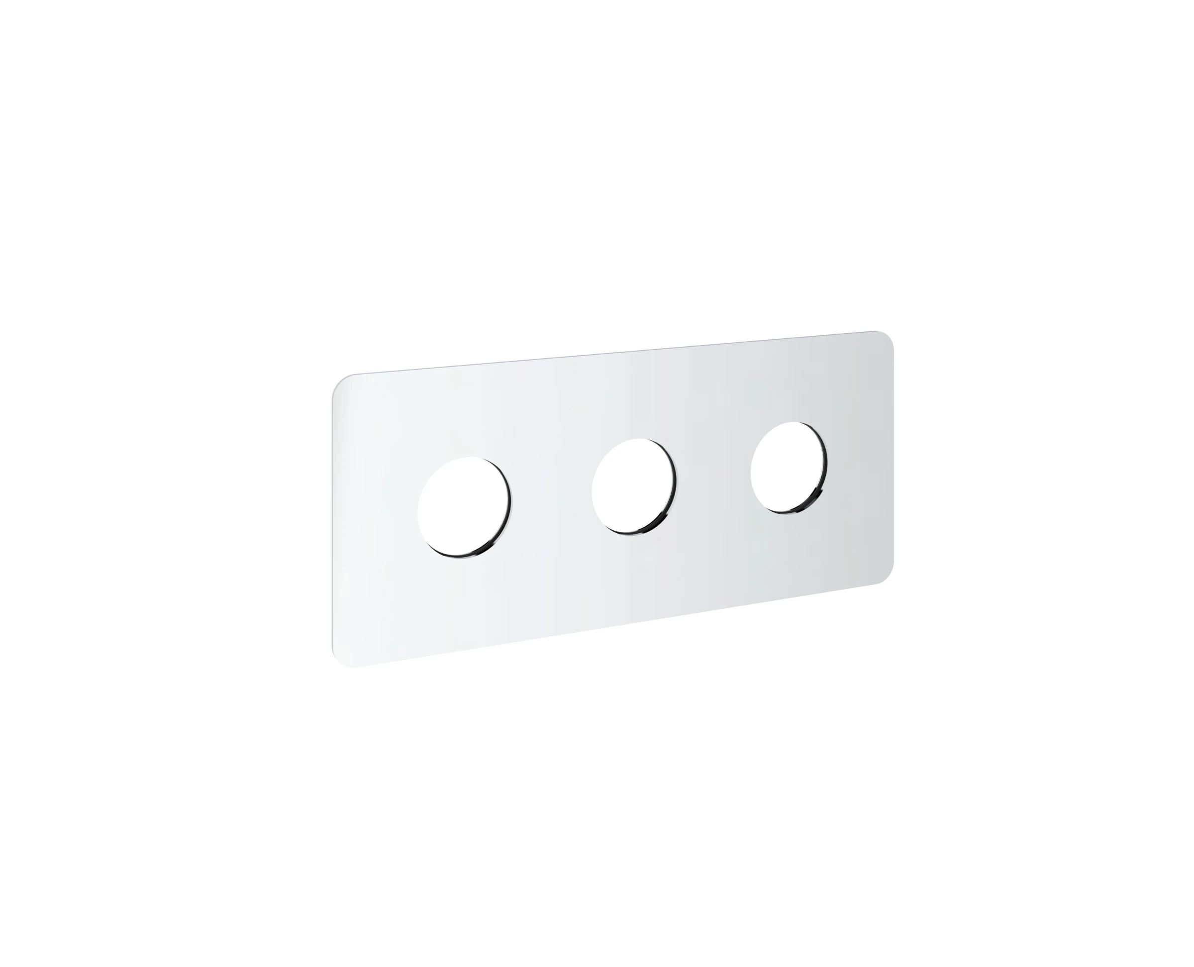 Saneux Cos 2 Way 3 Handle Shower Plate & Shrouds - Landscape - Chrome