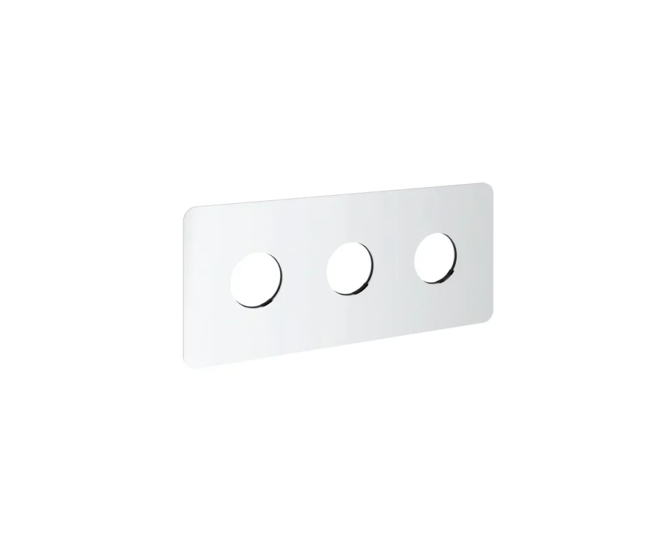 Saneux Cos 2 Way 3 Handle Shower Plate & Shrouds - Landscape - Chrome product image - Image 1