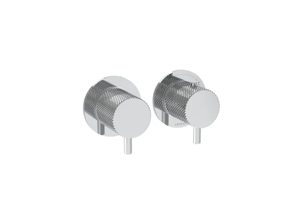 Saneux Cos 2 Way Thermostatic Shower Ring Valve Kit - W/ Knurled Handle - Portrait & Landscape - Chrome