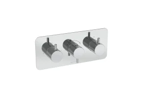Saneux Cos 3 Way Thermostatic Shower Valve Kit - W/ Knurled Handle - Landscape - Chrome