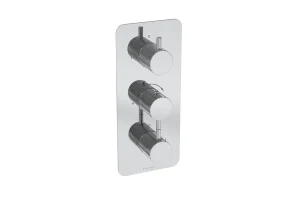 Saneux Cos 3 Way Thermostatic Shower Valve Kit - W/ Knurled Handle - Portrait - Chrome