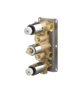 Saneux Shower Thermostatic Valve Body With 3 Outlets & 3 Holes - Brass