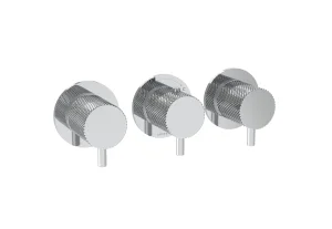 Saneux Cos 3 Way Thermostatic Shower Ring Valve Kit - W/ Knurled Handle - Portrait & Landscape - Chrome