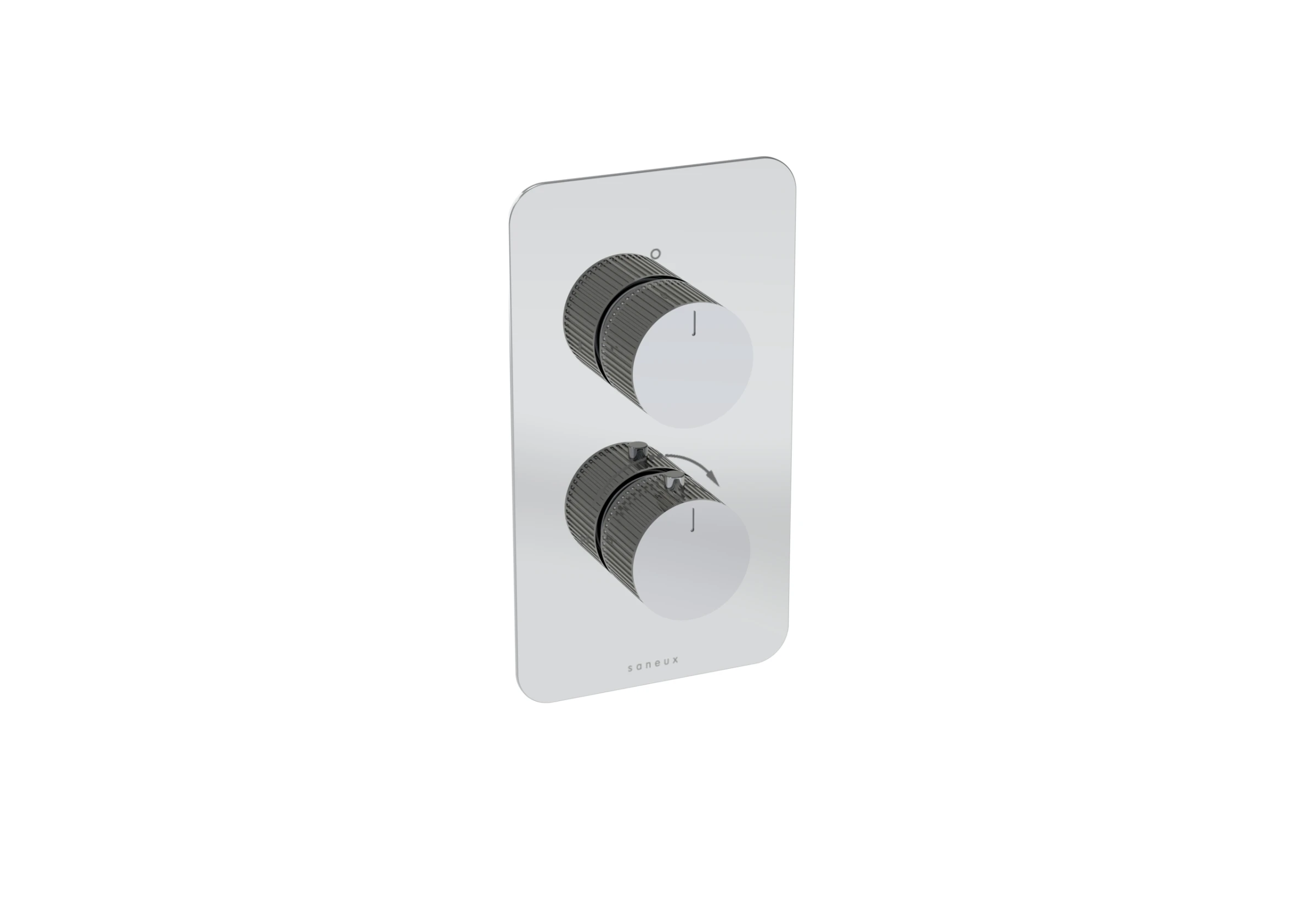 Saneux Cos 1 Way Thermostatic Shower Valve Kit - W/ Fluted Handle - Chrome