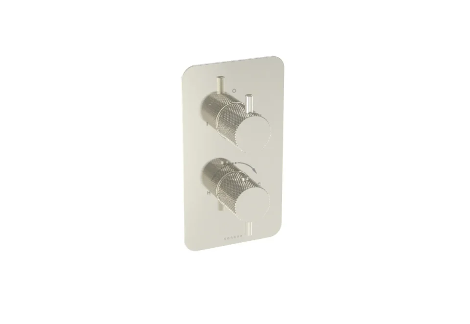 Saneux Cos 1 Way Thermostatic Shower Valve Kit - W/ Knurled Handle - Brushed Nickel (pvd) product image - Image 1
