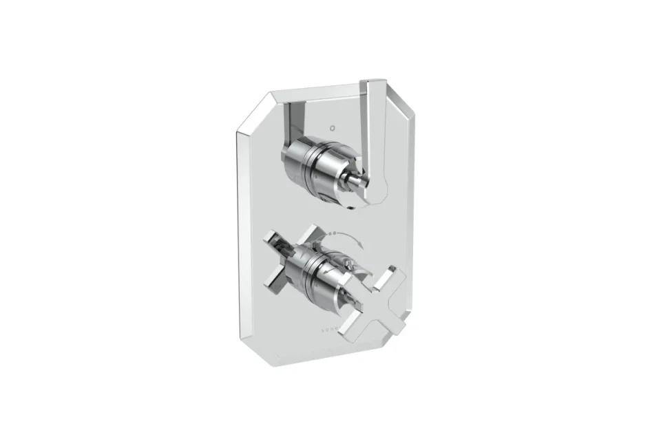 Saneux Cromwell 2 Way Thermostatic Shower Valve Kit With Lever Handles - Chrome product image - Image 1