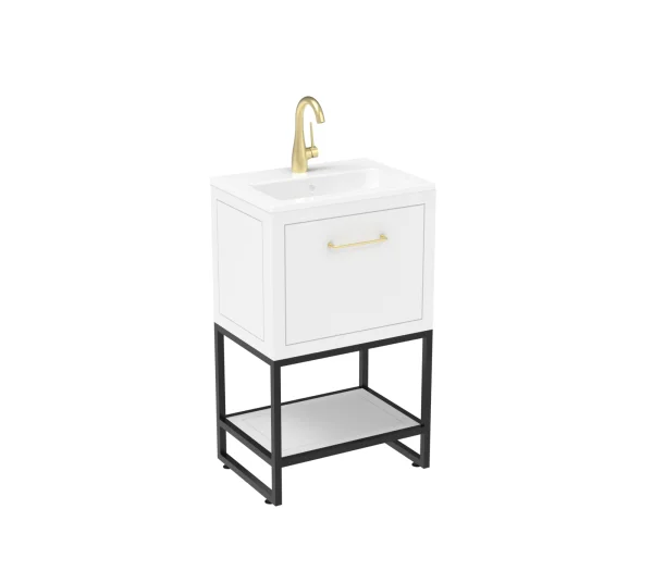 Saneux Kingsbury 50cm 1 Drawer Floor Standing Unit - Matte White