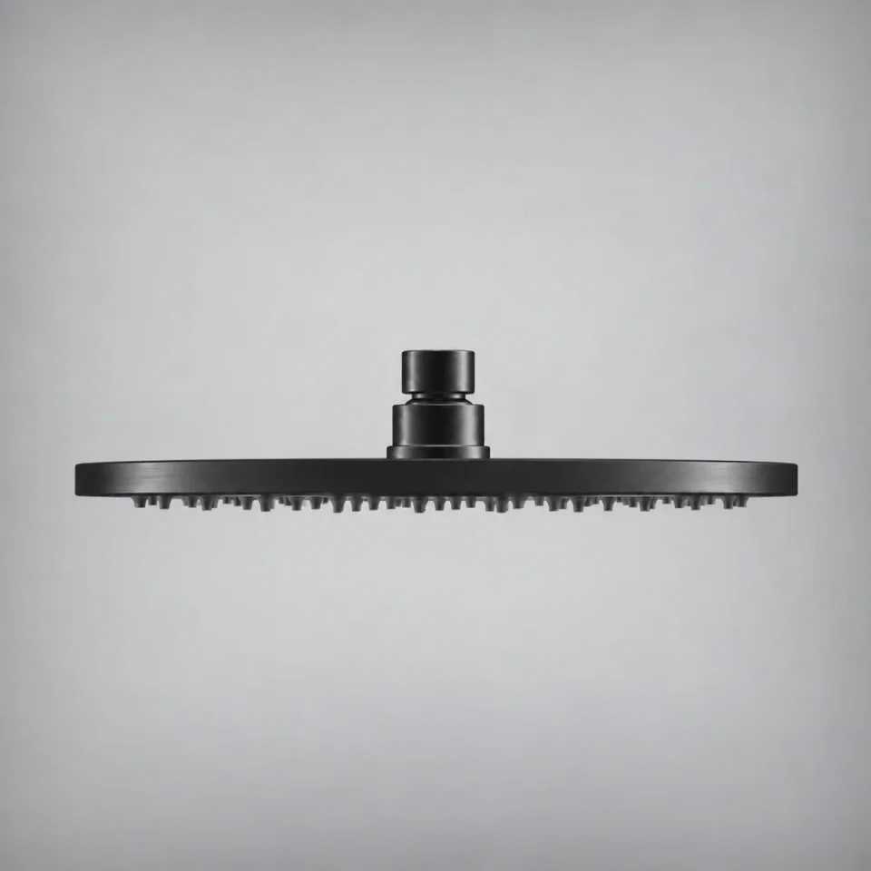 Ava Round 250mm Shower Head (8mm Thickness) - Brushed Black detail view - Image 12