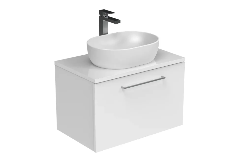 Saneux Austen 72cm Countertop - Gloss White detail view - Image 3