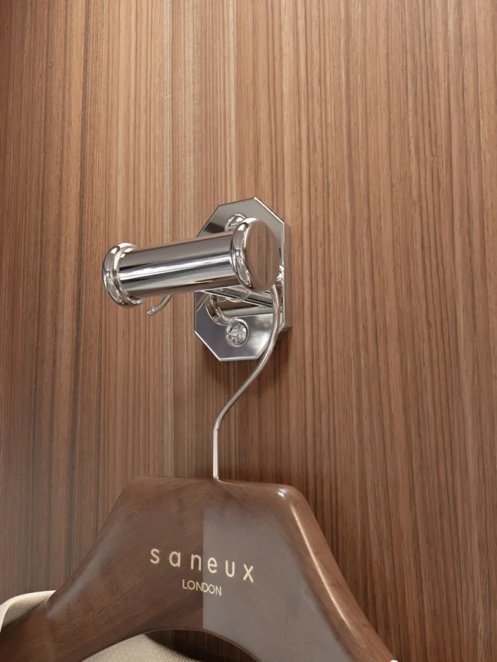 Saneux Cromwell Double Robe Hook - Chrome detail view - Image 5