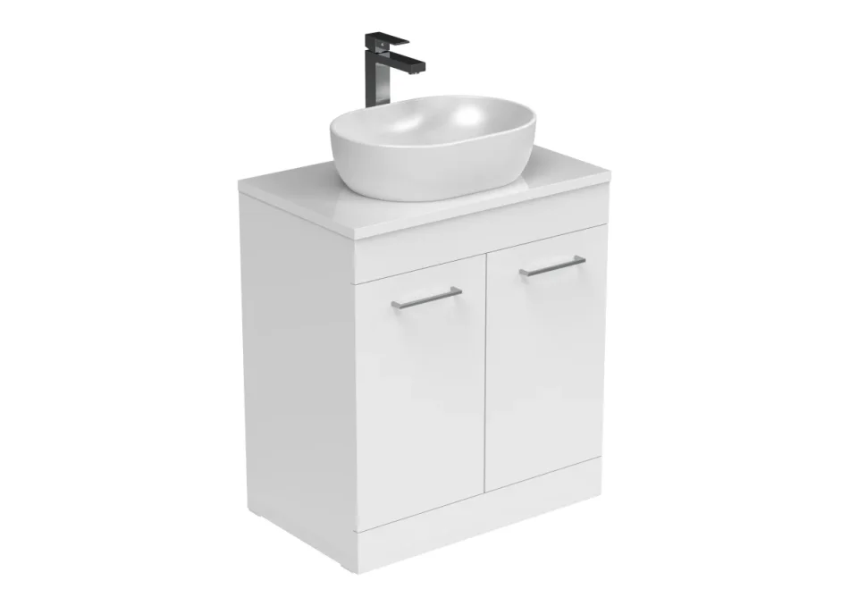 Saneux Austen 72cm Countertop - Gloss White detail view - Image 4