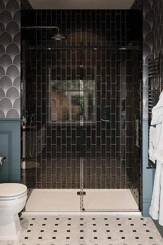 Saneux Cromwell 220mm Shower Head - Chrome detail view - Image 9