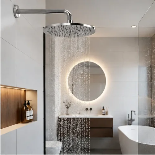 Ava Round 250mm Shower Head (8mm Thickness) - Polished Stainless Steel detail view - Image 17