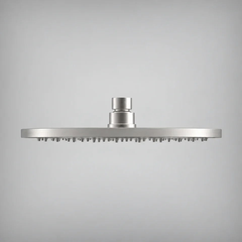Ava Round 250mm Shower Head (8mm Thickness) - Brushed Stainless Steel detail view - Image 17