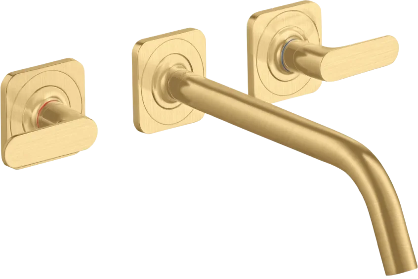 Axor Citterio M 3-hole Basin Mixer For Concealed Installation Wall-mounted With Spout 226 Mm, Lever Handles And Escutcheons Brushed Gold Optic product image - Image 1