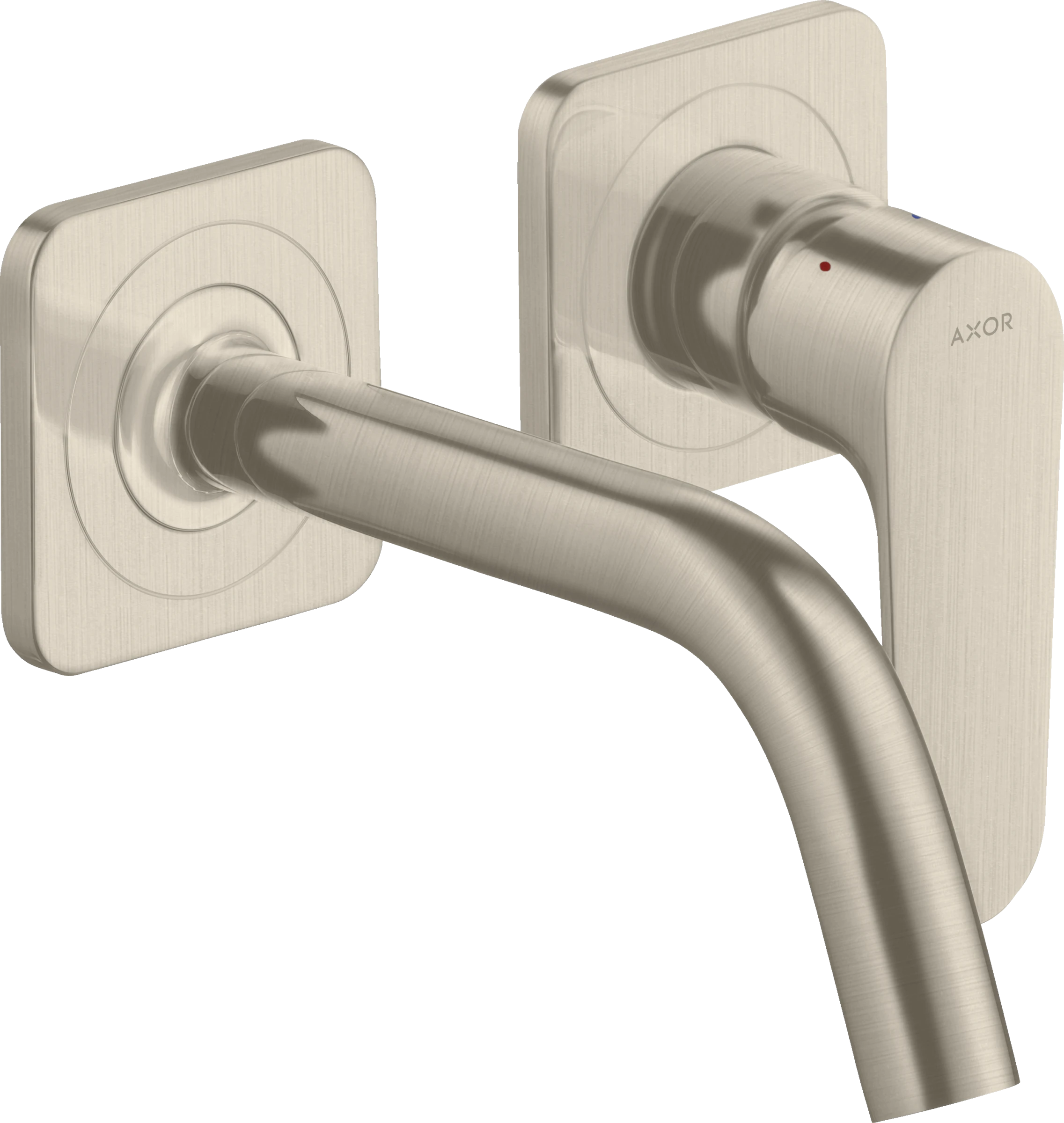 Axor Citterio M Single Lever Basin Mixer For Concealed Installation Wall-mounted With Spout 167 Mm And Escutcheons Brushed Nickel