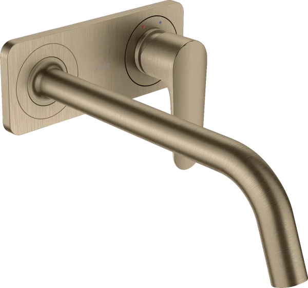 Axor Citterio M Single Lever Basin Mixer For Concealed Installation Wall-mounted With Spout 227 Mm And Plate Brushed Nickel