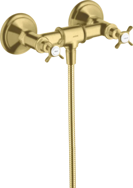 Axor Montreux 2-handle Manual Shower Mixer For Exposed Installation With Cross Handles Brushed Brass