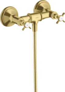 Axor Montreux 2-handle Manual Shower Mixer For Exposed Installation With Cross Handles Brushed Brass