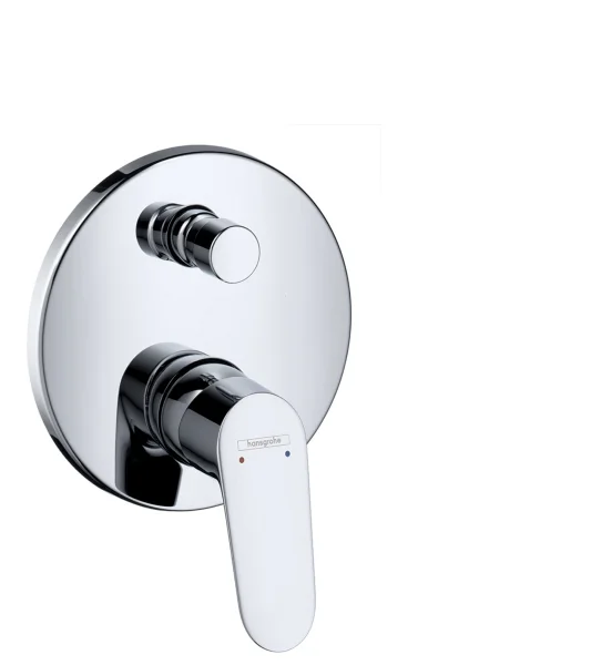 Hansgrohe Focus Single Lever Manual Bath Mixer For Concealed Installation With Integrated Backflow Prevention Chrome
