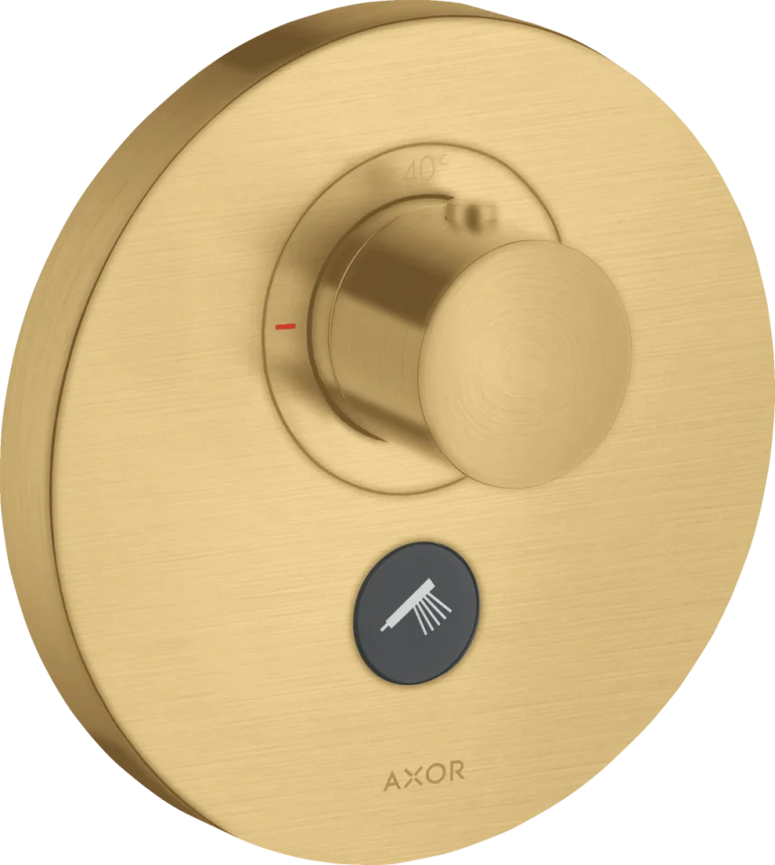 Axor Showerselect Thermostatic Mixer Highflow Round For Concealed Installation For Multiple Outlets Brushed Gold Optic product image - Image 1