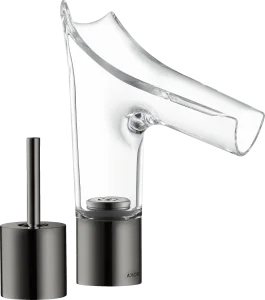 Axor Starck V 2-hole Basin Mixer 110 With Glass Spout Without Waste Polished Black Chrome