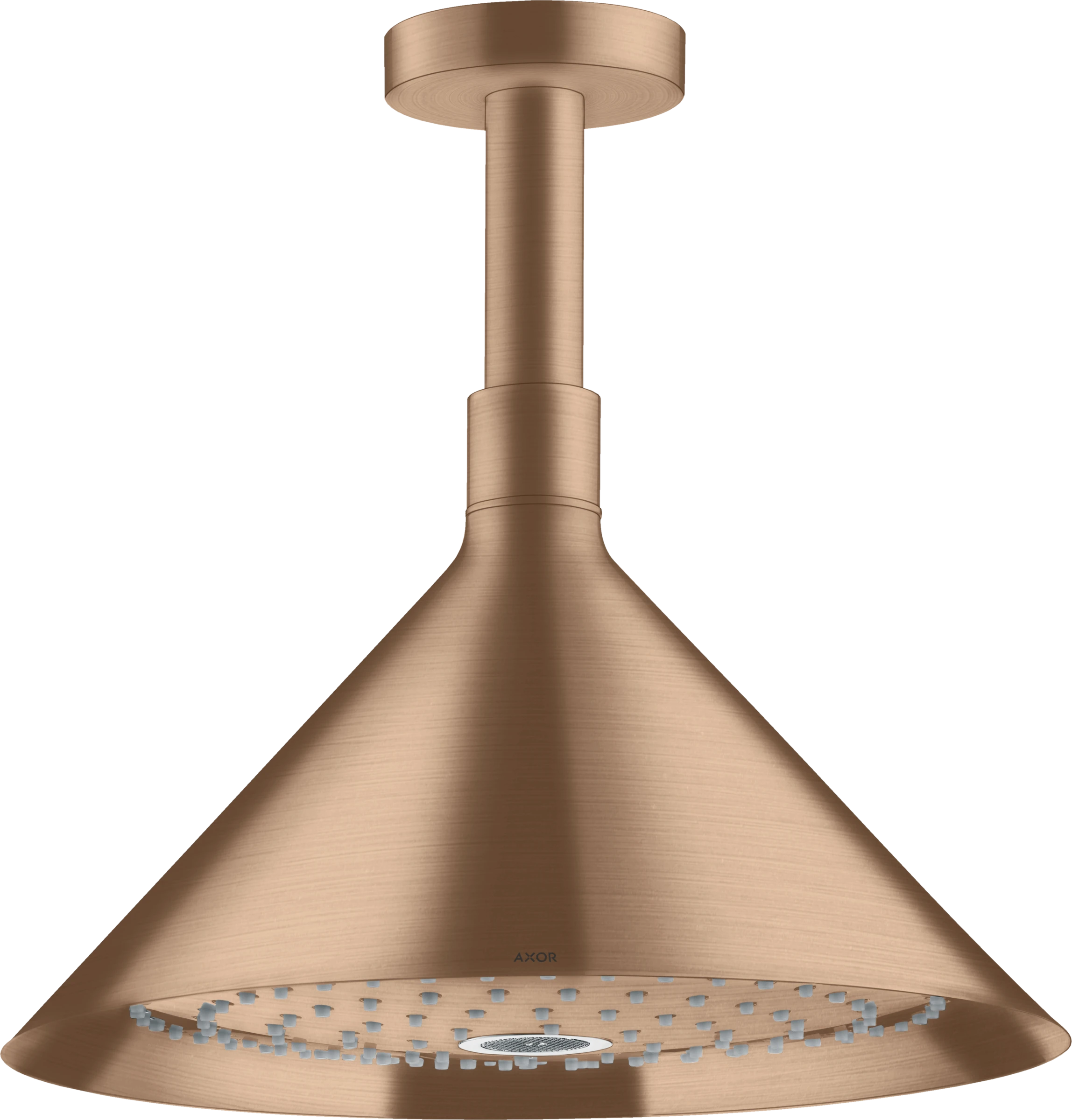 Axor Showers/front Overhead Shower 240 2jet With Ceiling Connector Brushed Red Gold