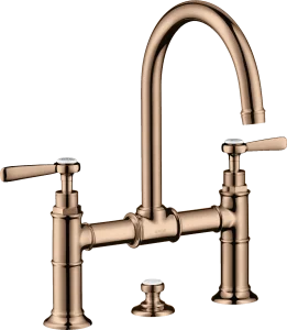 Axor Montreux 2-handle Basin Mixer 220 With Lever Handles And Pop-up Waste Polished Red Gold