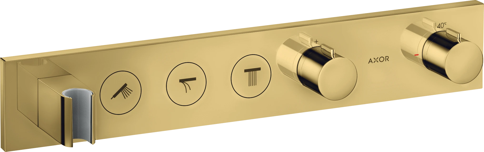 Axor Showersolutions Thermostatic Module Select 530/90 For Concealed Installation For 3 Outlets Gold Polished