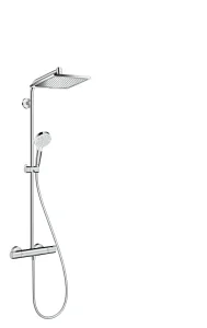 Hansgrohe Crometta E Showerpipe 240 1jet Ecosmart With Thermostatic Shower Mixer Chrome