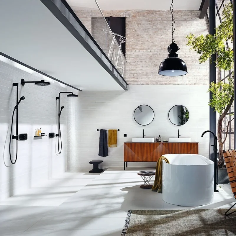 Axor One Bath Mixers Concealed 1197 X 394 X 232mm Black - Matt detail view - Image 3
