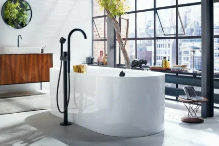 Axor One Bath Mixers Concealed 1197 X 394 X 232mm Black - Matt detail view - Image 4