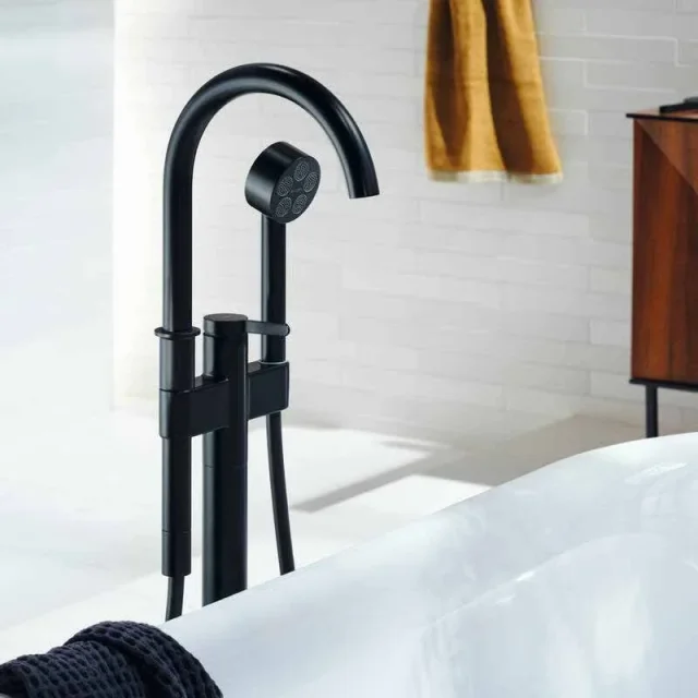 Axor One Bath Mixers Concealed 1197 X 394 X 232mm Black - Matt detail view - Image 5