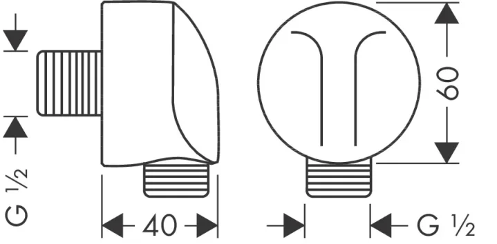 Hansgrohe Fixfit Wall Outlet E Without Non-return Valve detail view - Image 2