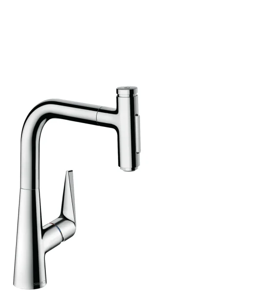 Hansgrohe Talis Select M51 Single Lever Kitchen Mixer 220 With Pull-out Spray And Sbox, 2 Spray Modes Chrome
