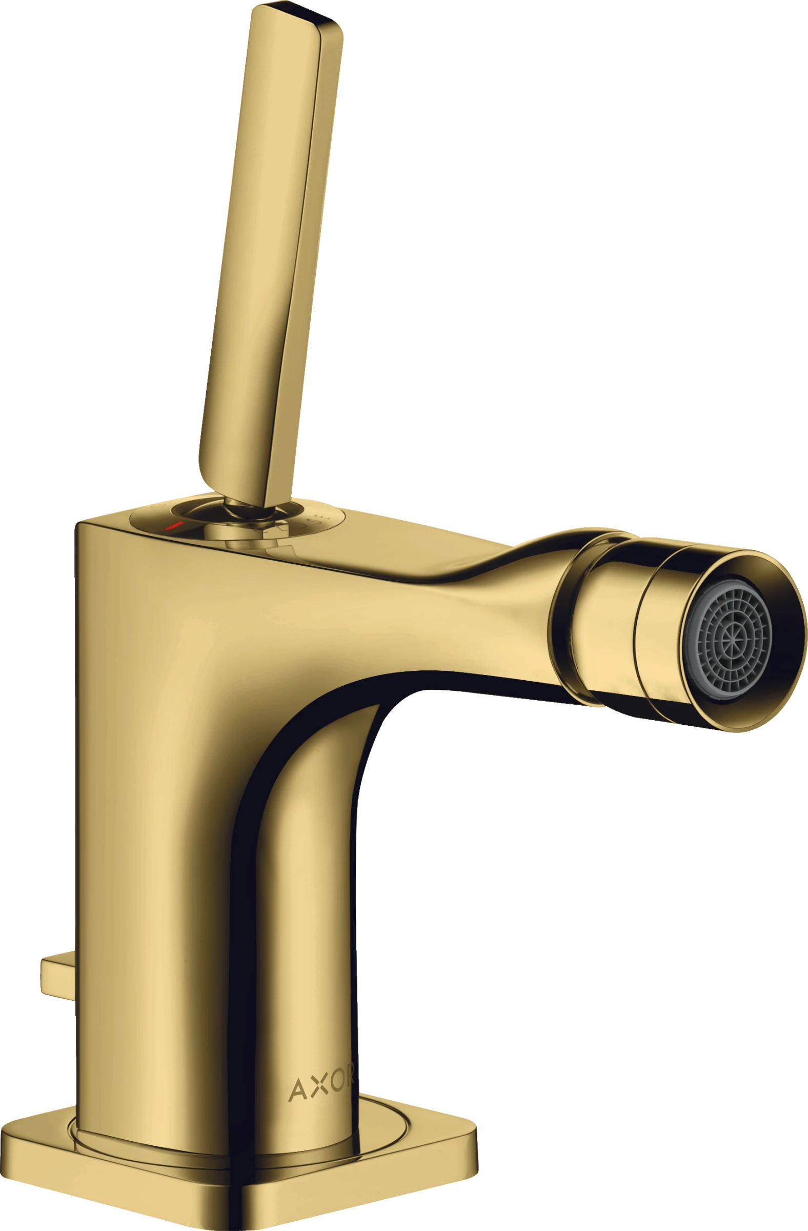 Axor Citterio E Single Lever Bidet Mixer With Pin Handle And Pop-up Waste Gold Polished