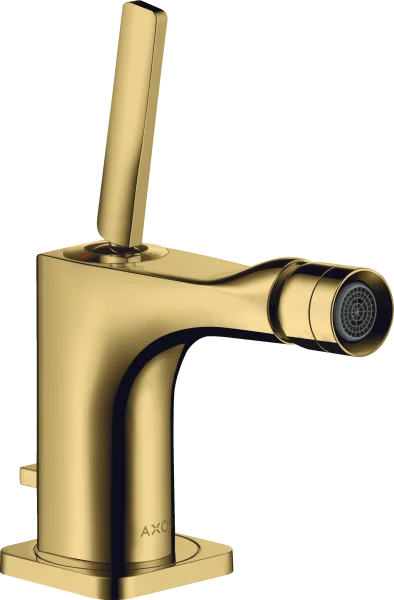 Axor Citterio E Single Lever Bidet Mixer With Pin Handle And Pop-up Waste Gold Polished