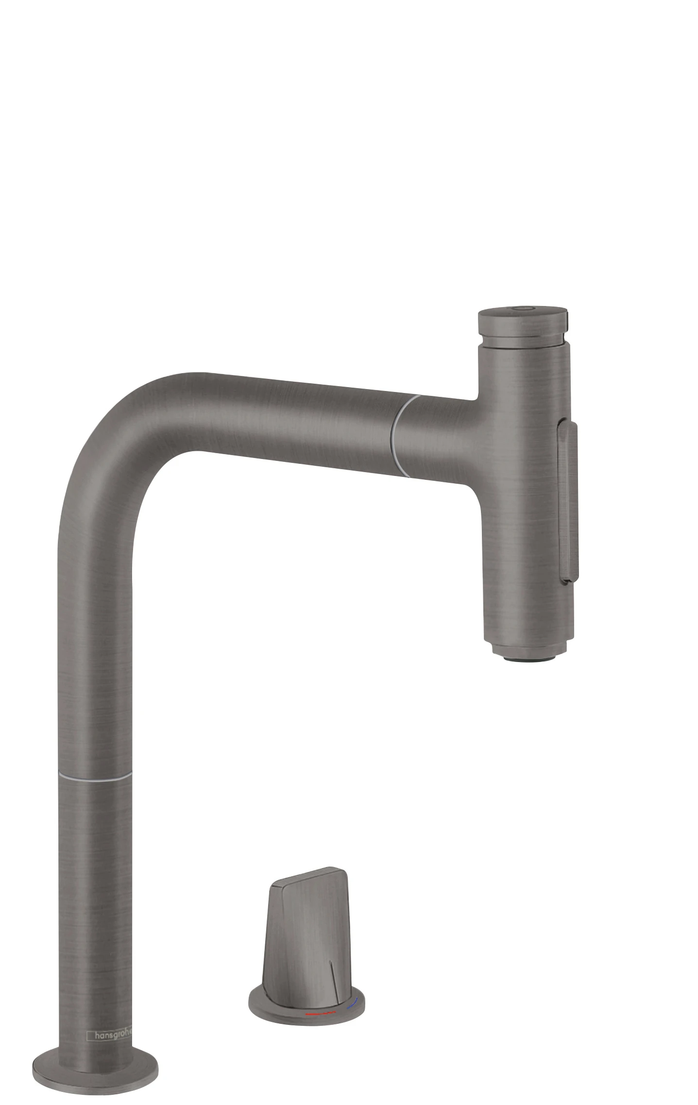 Hansgrohe Metris Select M71 2-hole Single Lever Kitchen Mixer 200 With Pull-out Spray And Sbox, 2 Spray Modes Brushed Black Chrome