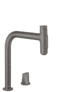 Hansgrohe Metris Select M71 2-hole Single Lever Kitchen Mixer 200 With Pull-out Spray And Sbox, 2 Spray Modes Brushed Black Chrome