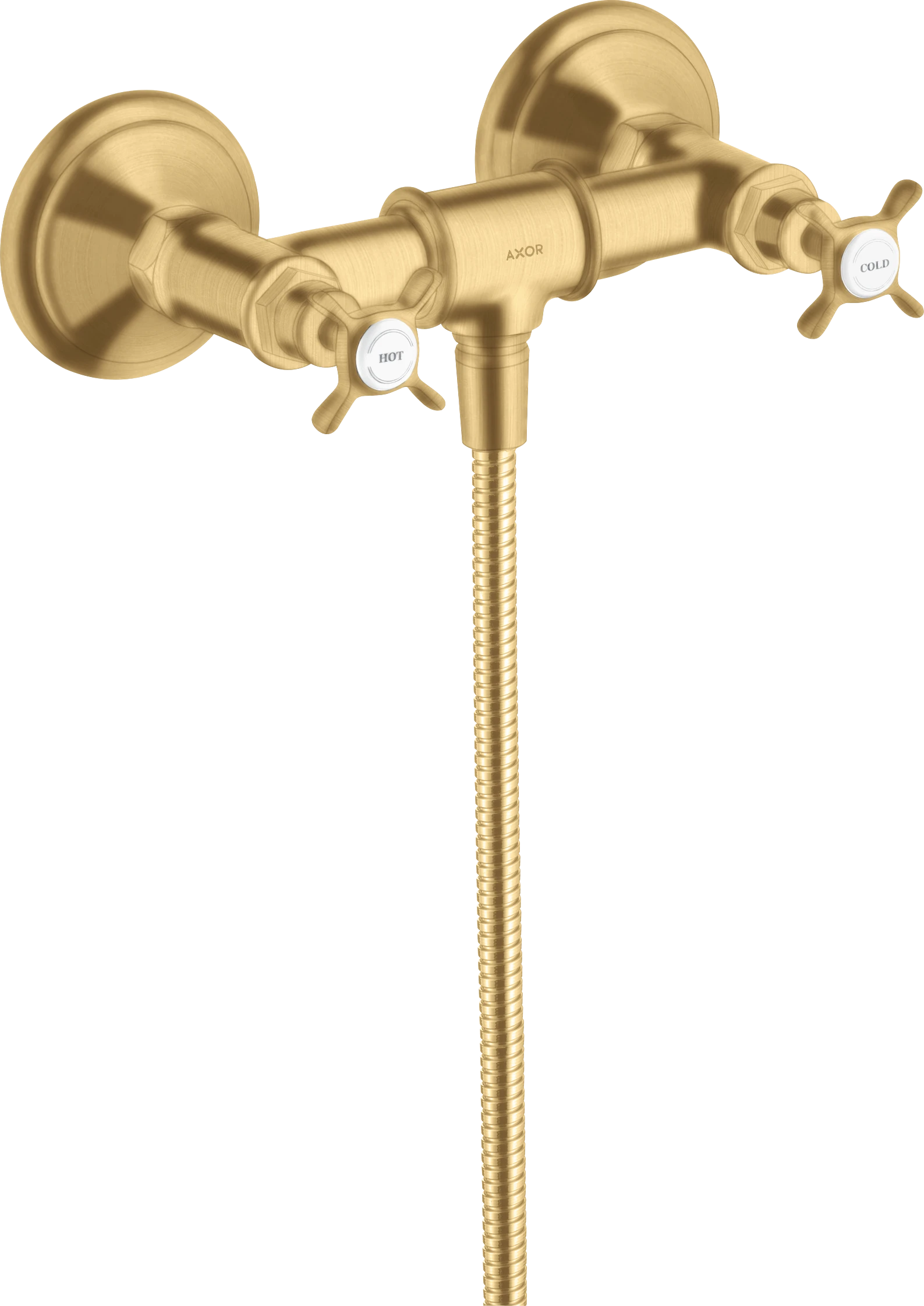 Axor Montreux 2-handle Manual Shower Mixer For Exposed Installation With Cross Handles Gold Brushed