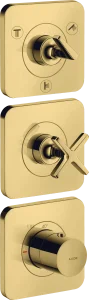 Axor Citterio E Thermostatic Module 380/120 For Concealed Installation For 3 Outlets With Escutcheons Gold Polished